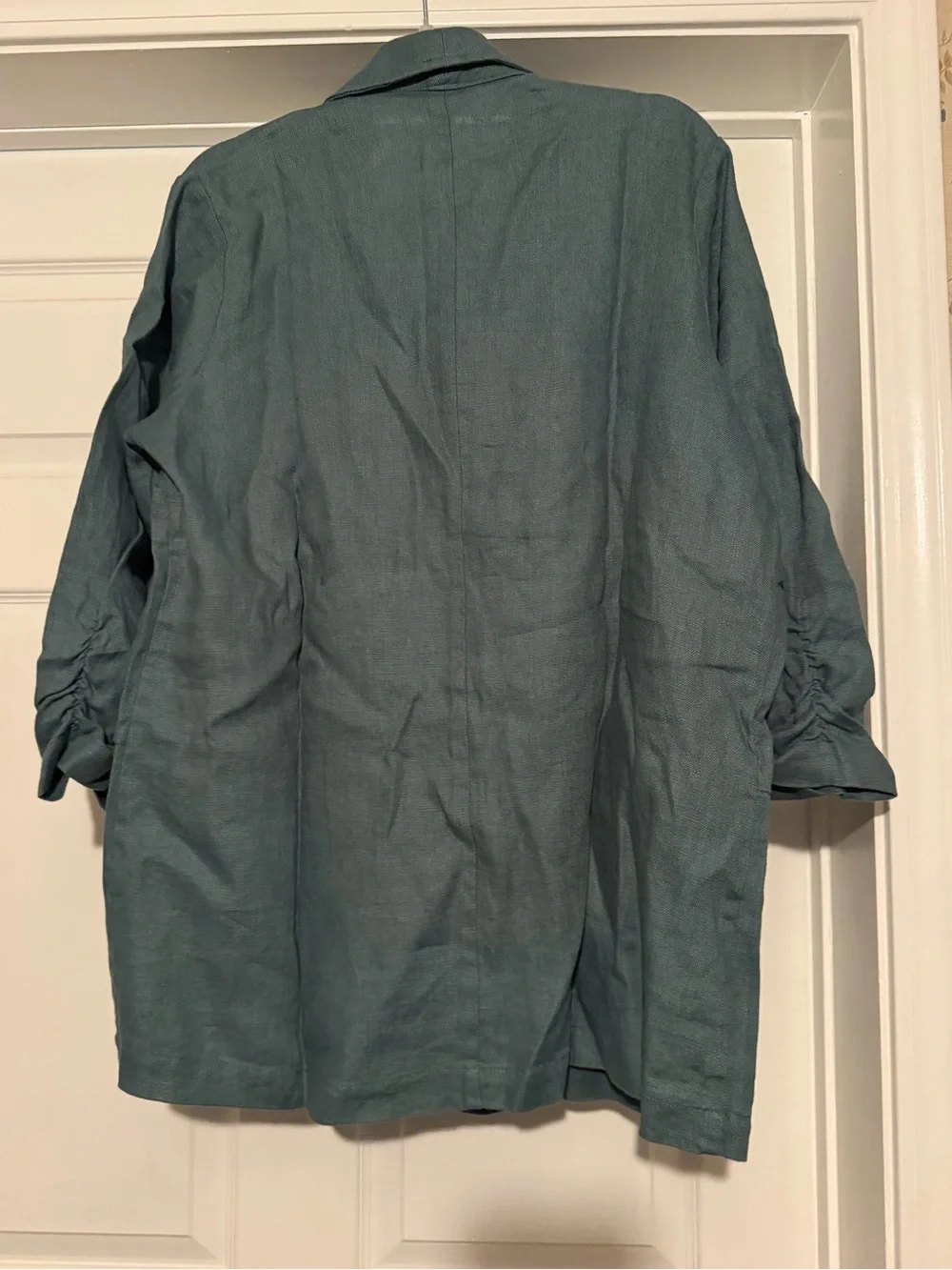 NWT Ruched Linen Jacket - Picture 7 of 8